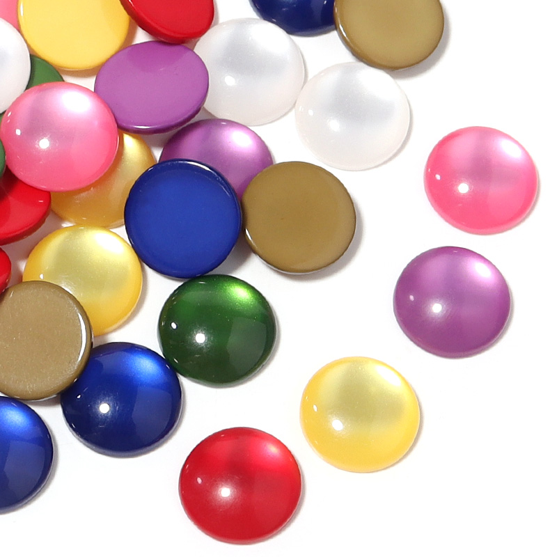 Jewelry Making Gemstones - 50pcs Mixed Color Resin Cabochons Imitation