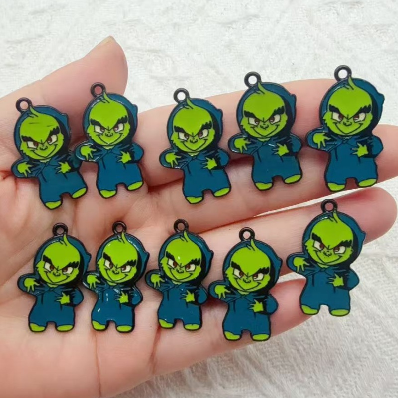 Jewelry Making Jewelry - 10pcs alloy drip oil cartoon Christmas