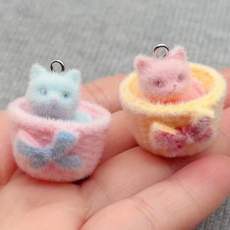 4pcs 3D plush resin cat pendan - đánh giá và giá Jewelry Making Jewelry