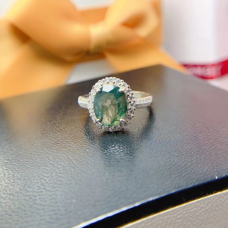 Natural Moss Agate Ring Promis - đánh giá và giá Jewelry Making University