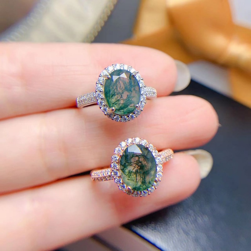 Natural Moss Agate Ring Promis - đánh giá và giá Jewelry Making University