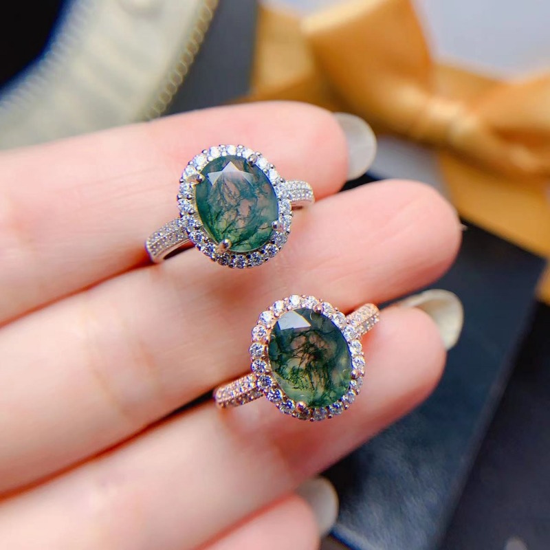 Natural Moss Agate Ring Promis - đánh giá và giá Jewelry Making University