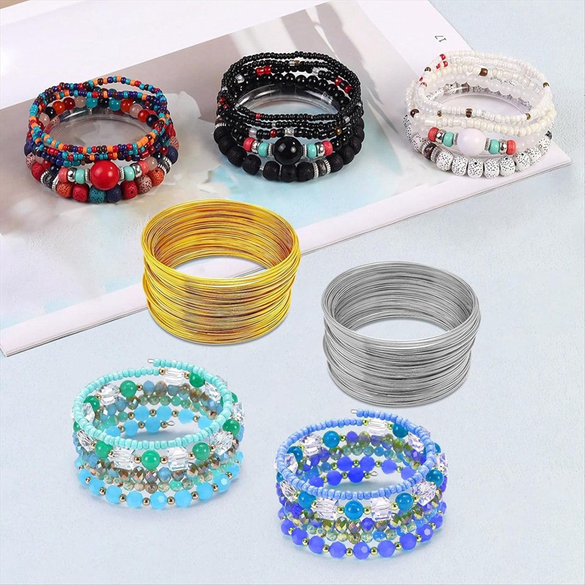 ABJS Memory Beading Wire Jewel - đánh giá và giá Memory Wire Bracelet