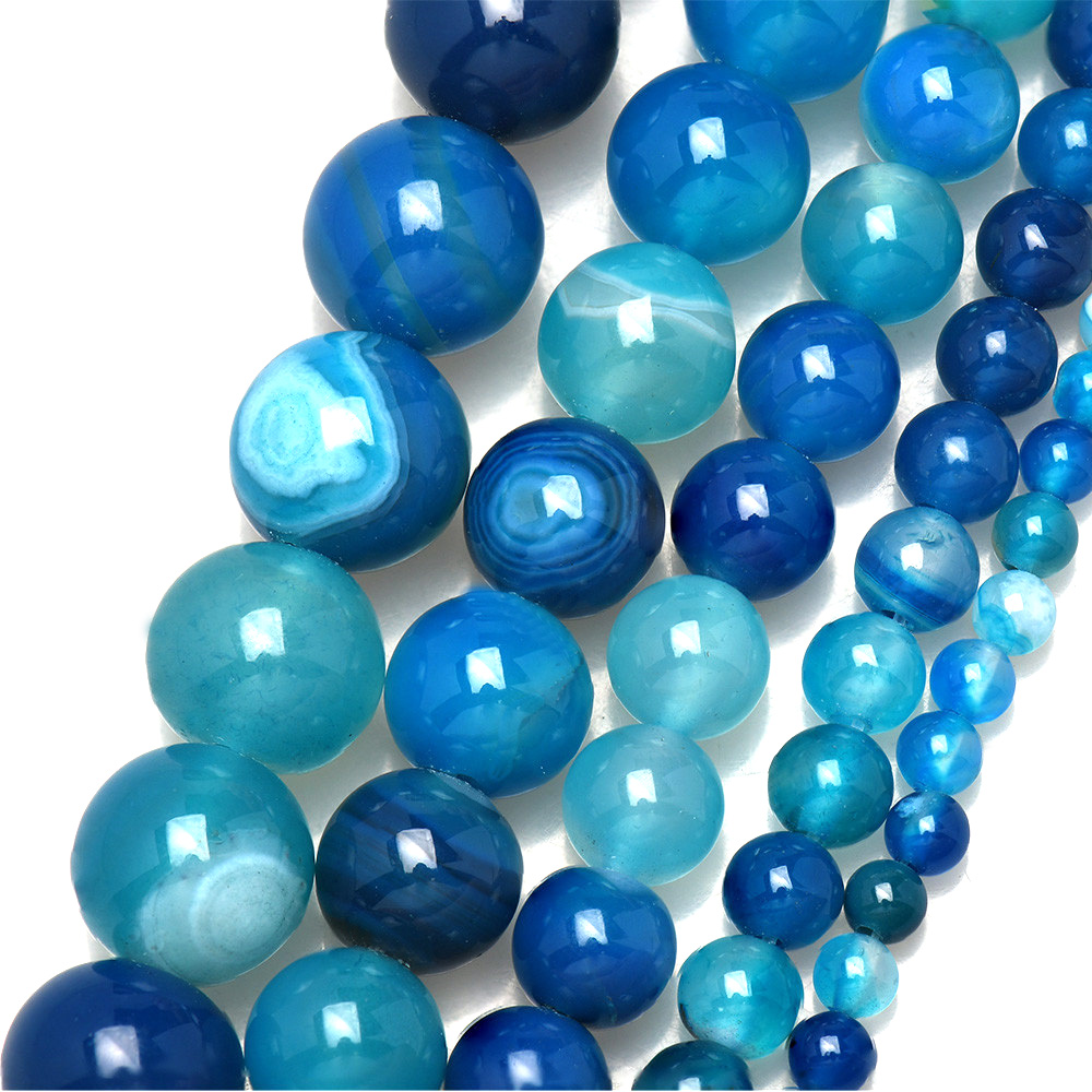 Natural Stone Banded Blue Lace - đánh giá và giá Jewelry Making Gemstones