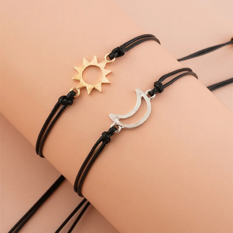 Simple Sun and Moon Alloy Wax  - đánh giá và giá Memory Wire Bracelet