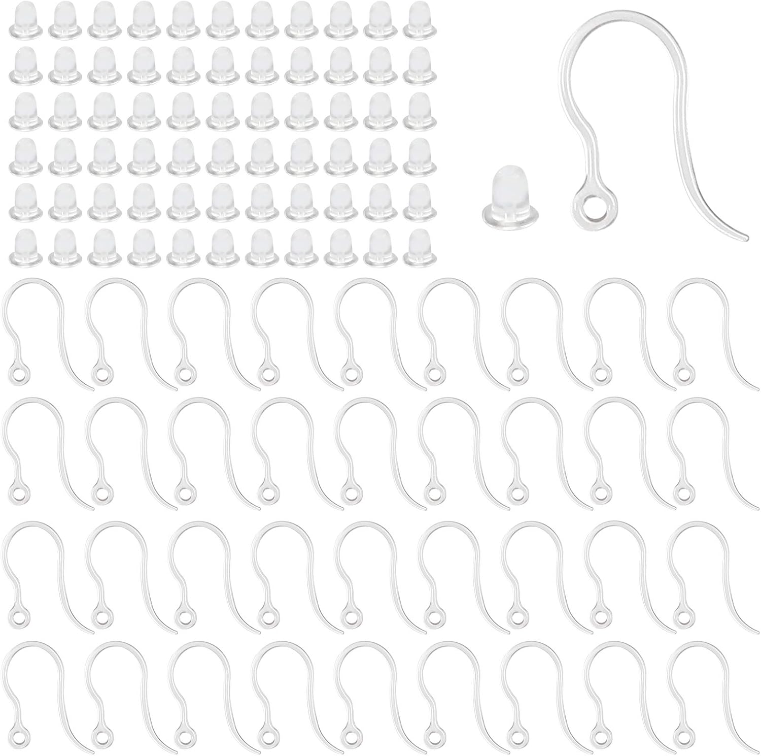 40pcs Clear Plastic Earring Ho - đánh giá và giá Jewelry Making Thread