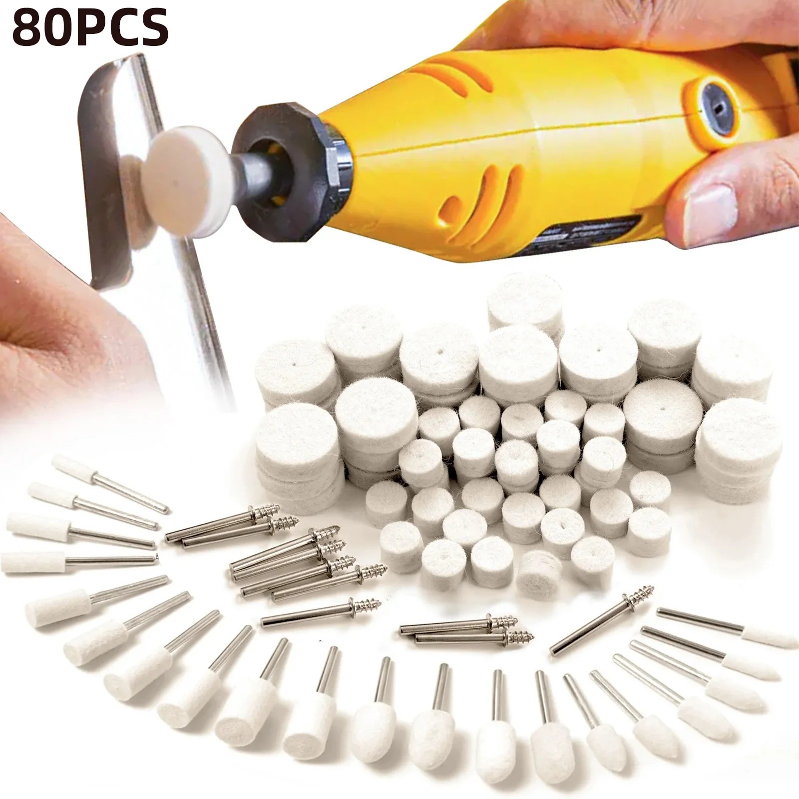 80PCS Wool Felt Buffing Wheel  - đánh giá và giá Jewelry Making Equipment