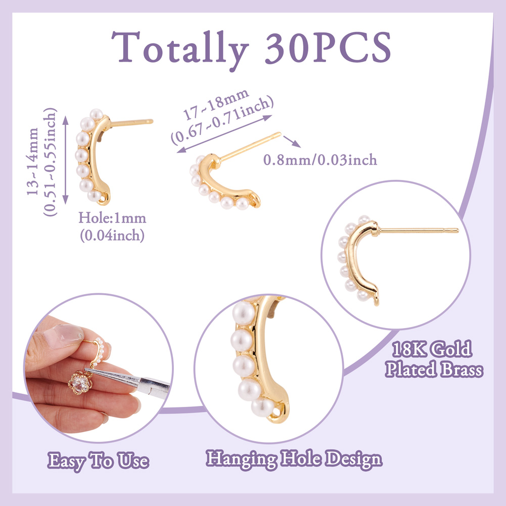 30pcs Brass Stud Earring Findi - đánh giá và giá Jewelry Making Beads