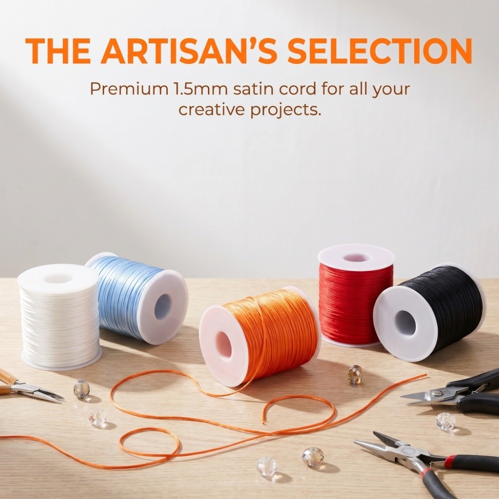 100m Craft String 1.5mm Satin  - đánh giá và giá Knotting Cord Silk