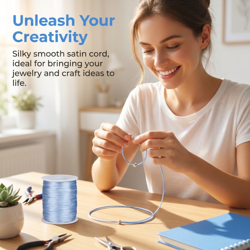100m Craft String 1.5mm Satin  - đánh giá và giá Knotting Cord Silk